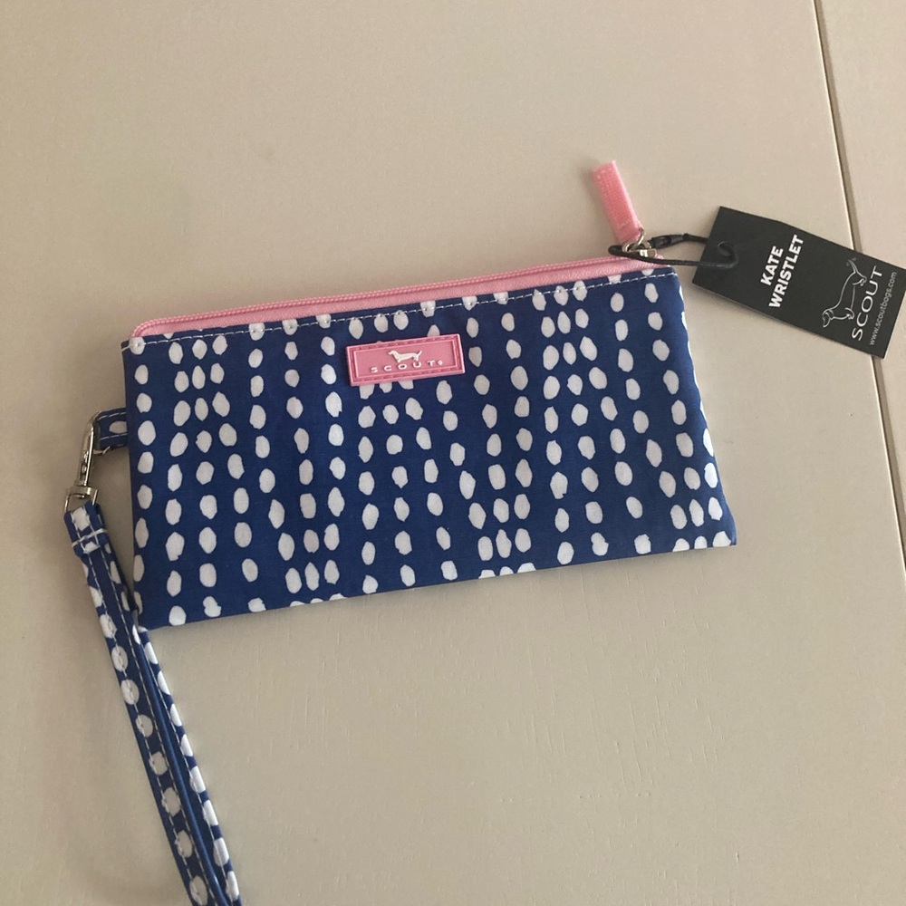 Scout Blue and Pink Wristlet